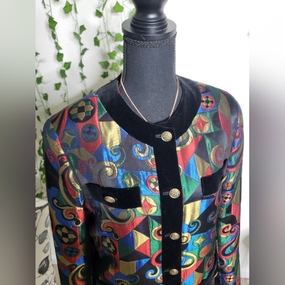 Vintage Bogner Velvet Metallic Evening Jacket - Picture 2 of 10